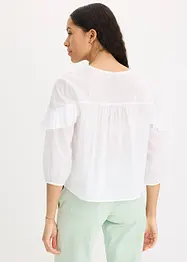 Luftig blus med volanger, bonprix