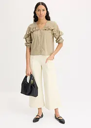 Luftig blus med volanger, bonprix