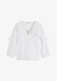 Luftig blus med volanger, bonprix