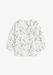Mönstrad blus med volanger, bonprix