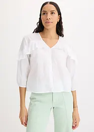 Luftig blus med volanger, bonprix