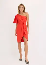 One shoulder-klänning med rynk, bonprix