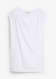 Topp i mjuk materialmix med lätt draperad ringning, bonprix
