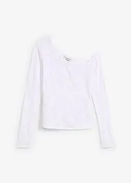 Off-shoulder-topp med ausbrennermönster, bonprix