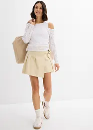 Off-shoulder-topp med ausbrennermönster, bonprix
