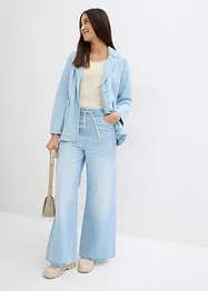 Wide-Leg-jeans, medelhög midja, bekväm linning, bonprix