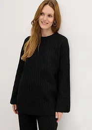 Oversizetröja med flätstickning, bonprix