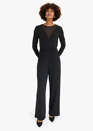 Jumpsuit i jersey med djup urringning, bonprix