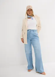 Straight Jeans High Waist, med slits, bonprix