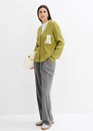 Oversizecardigan med broderi, bonprix