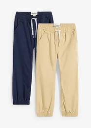 Dra på-byxa i ren bomull för barn (2-pack), bonprix