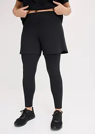 Träningsleggings med shorts och mobilficka av mesh, bonprix