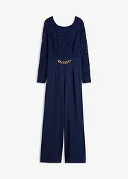 Jumpsuit med spets och kedja framtill, bonprix