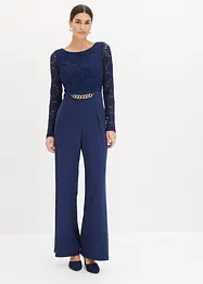 Jumpsuit med spets och kedja framtill, bonprix