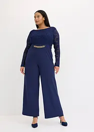 Jumpsuit med spets och kedja framtill, bonprix