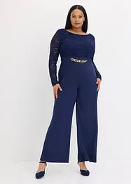 Jumpsuit med spets och kedja framtill, bonprix