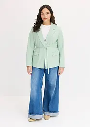 Stretchkavaj i twill med knytskärp, bonprix