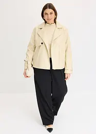Kort trenchcoat i skinnimitation, bonprix