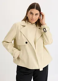 Kort trenchcoat i skinnimitation, bonprix