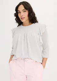 Topp med volanger och Lurex-garn, bonprix