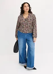 Långärmad topp med omlottlook, bonprix