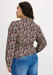 Långärmad topp med omlottlook, bonprix