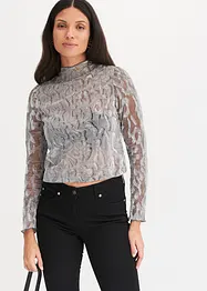 Långärmad topp med glittrande detaljer, bonprix