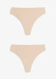 Stringtrosa i ett glansigt material med hög midja (2-pack), bonprix