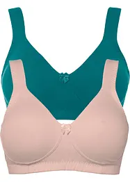 Minimizer T-shirt-BH utan bygel med ekologisk bomull (2-pack), bonprix