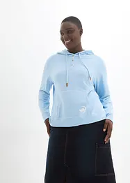 Sweatshirt med huva i fyrkantig modell, bonprix