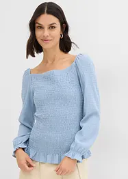 Långärmad topp med smock, bonprix