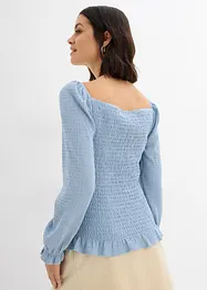 Långärmad topp med smock, bonprix