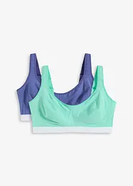 BH utan bygel med ekologisk bomull (2-pack), bonprix