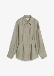 Insvängd blus i rent linne, bonprix