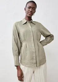 Insvängd blus i rent linne, bonprix