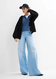 Jeansblus med huva, bonprix