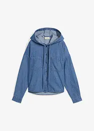 Jeansblus med huva, bonprix