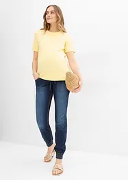 Mammajoggers i denim av ekologisk bomull, bonprix