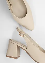 Slingbackpumps i skinn, bonprix