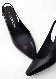Slingbackpumps i skinn, bonprix