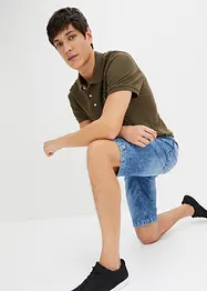 Dra på-bermudas i tunn denim, Slim Fit, bonprix