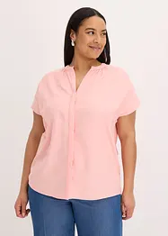 Kortärmad blus med dold knappslå, bonprix