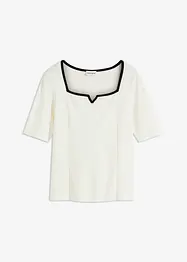 Finstickad tröja med kontrasterande kant, bonprix