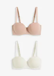 Axelbandslös BH med bygel med ekologisk bomull (2-pack), bonprix