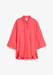 Skjortblus i svalkande linnemix, bonprix
