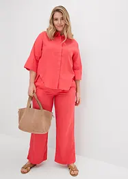 Skjortblus i svalkande linnemix, bonprix