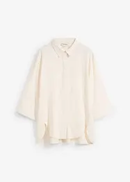 Skjortblus i svalkande linnemix, bonprix