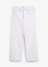 Wide Leg Jeans, Mid Waist, med knytskärp, bonprix