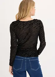 Långärmad lätt transparent topp, bonprix