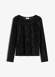 Långärmad lätt transparent topp, bonprix